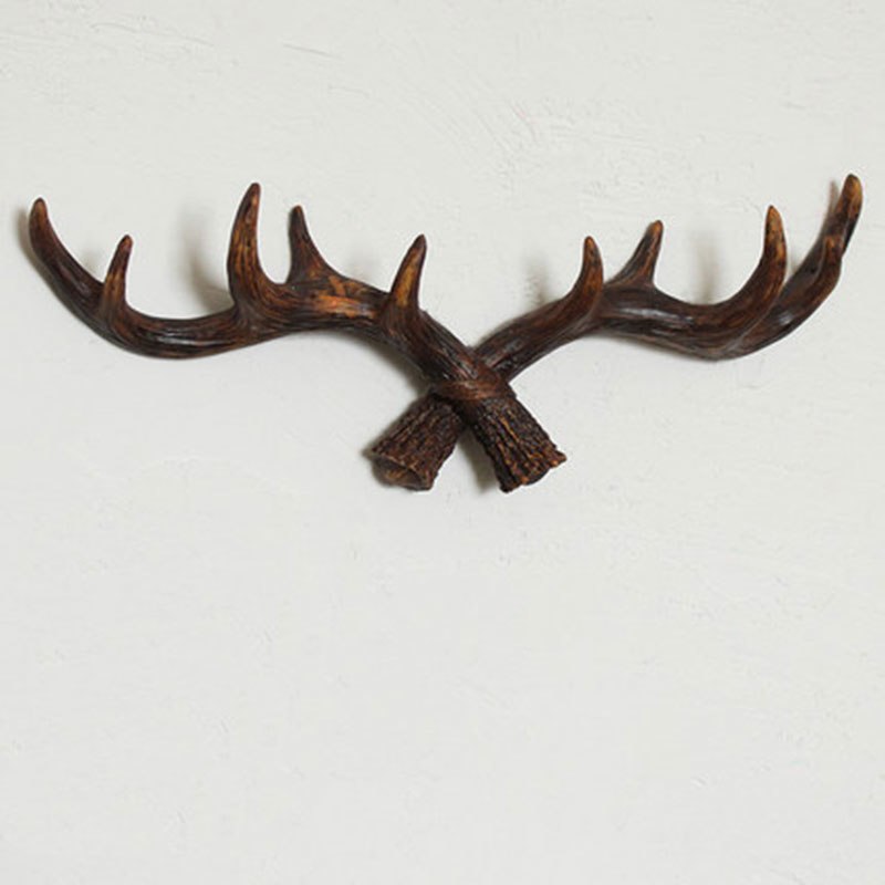 American Style Retro Antlers Decorative Wall Hanging Coat Racks Creative Clothing Store Entrance Door Wall key hook 49*6*17cm