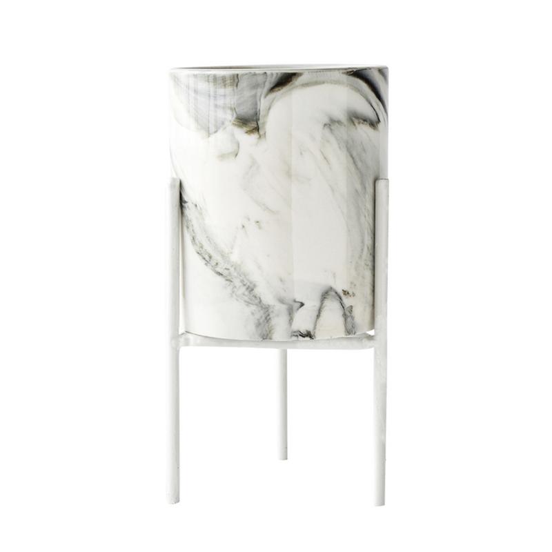 Nordic Style Marble Iron Ceramic Flower Pots Rack Plant Stand Shelf Support for Succulent Plants Flower Vase Home Decor Supplies