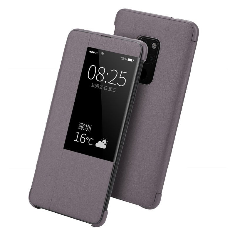 Kongbg luxo flip case para huawei mate 20 pro couro smart view flip capa 360 capa completa para huawei mate20 mate 20 casos