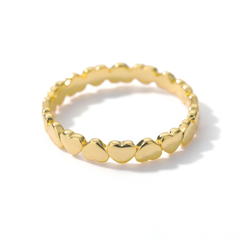 Heart Rings For Women Stainless Steel Gold Silver Color Heart Wedding Couple Rings Aesthetic Jewelry Anniversary Bague Femme
