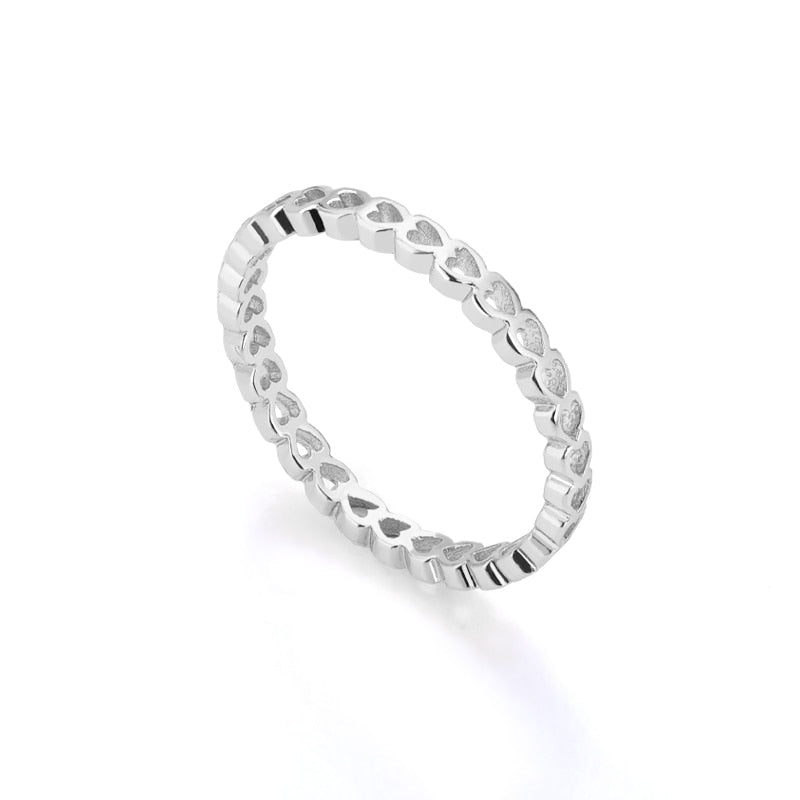 Heart Rings For Women Stainless Steel Gold Silver Color Heart Wedding Couple Rings Aesthetic Jewelry Anniversary Bague Femme