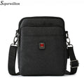 Soperwillton Men's Shoulder Bags Crossbody Bag USB Port For 7.9' Ipad Water-resistent Oxford Travel Bags zip Belt Bag Male #1042