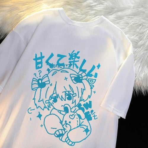 تي شيرت نسائي Harajuku تي شيرت جمالي على الطراز القوطي الشرير بأكمام قصيرة
