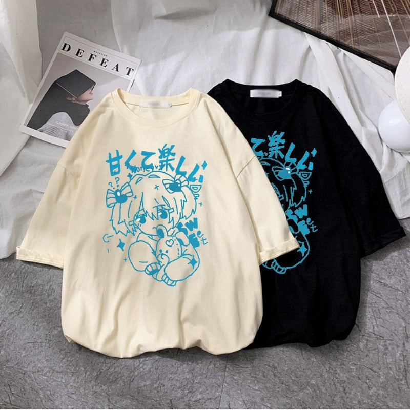 Harajuku Women T Shirt Aesthetic Gothic Punk Short Sleeve T shirt