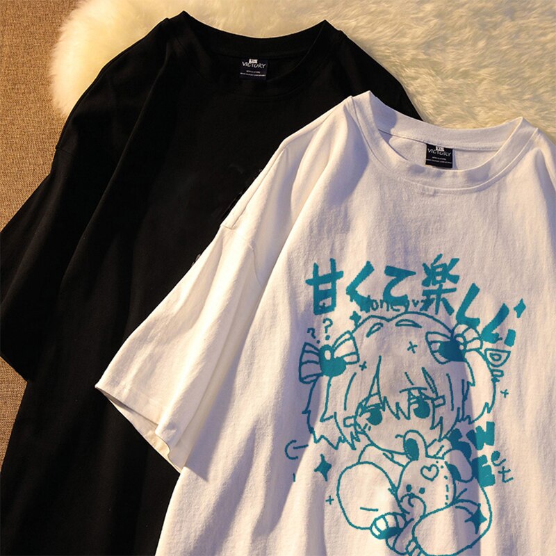 Harajuku Women T Shirt Aesthetic Gothic Punk Short Sleeve T shirt