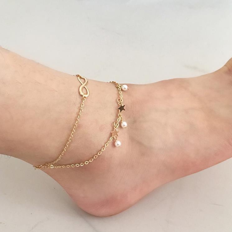 Aliexpress Butterfly Pendant Anklets Foot Chain Summer Yoga Beach Leg Bracelet Handmade Anklet Rose Gold Silver Color Jewelry
