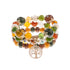 4 pçs/lote moda oco folha de ouro pingente pulseiras feminino étnico vintage cristal branco pedra contas envoltório pulseira boho jóias