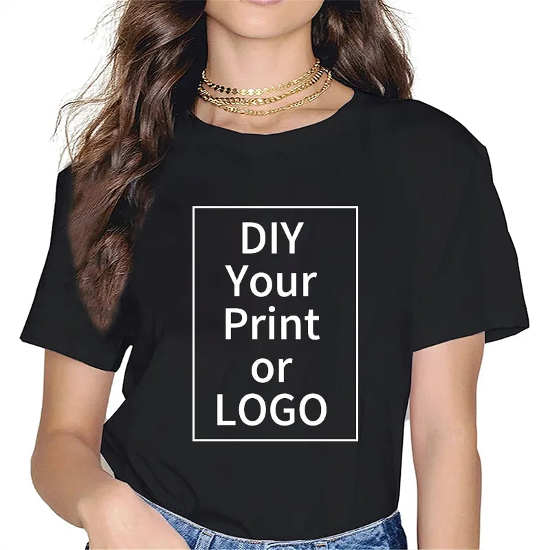 Maglietta personalizzata donna uomo estate maglietta stampata personalizzata maglietta con Logo fotografico fai da te maglietta con testo del marchio personalizza la tua maglietta di abbigliamento