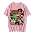 Men Women Clothing Black T-shirts Sza Good Days Graphics T-shirt Hip