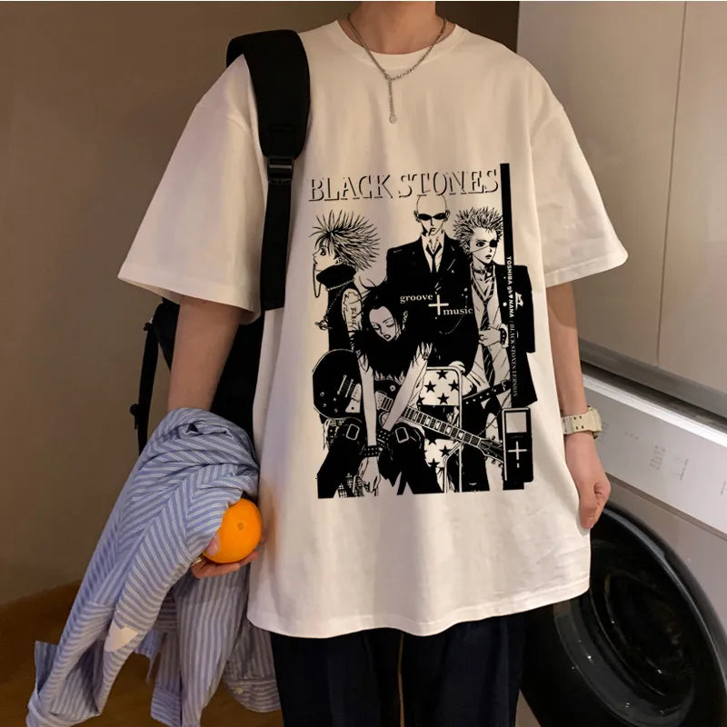 Nana osaki tshirt maglietta bianca maschile casual harajuku streetwear vestiti giapponesi tshirt harajuku kawaii