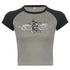 Camiseta PixieKiki Y2k Fairy Grunge Wings estampa mangas raglan anos 90