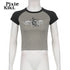 Camiseta PixieKiki Y2k Fairy Grunge Wings estampa mangas raglan anos 90