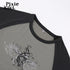 Camiseta PixieKiki Y2k Fairy Grunge Wings estampa mangas raglan anos 90