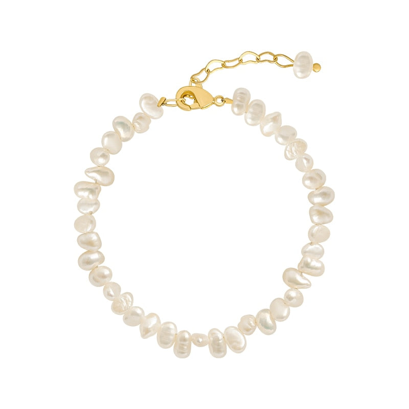 2020 Korea Hot Selling Fashion Jewelry Simple White Natural Freshwater Pearl Bracelet Women's Daily Wild Bracelet