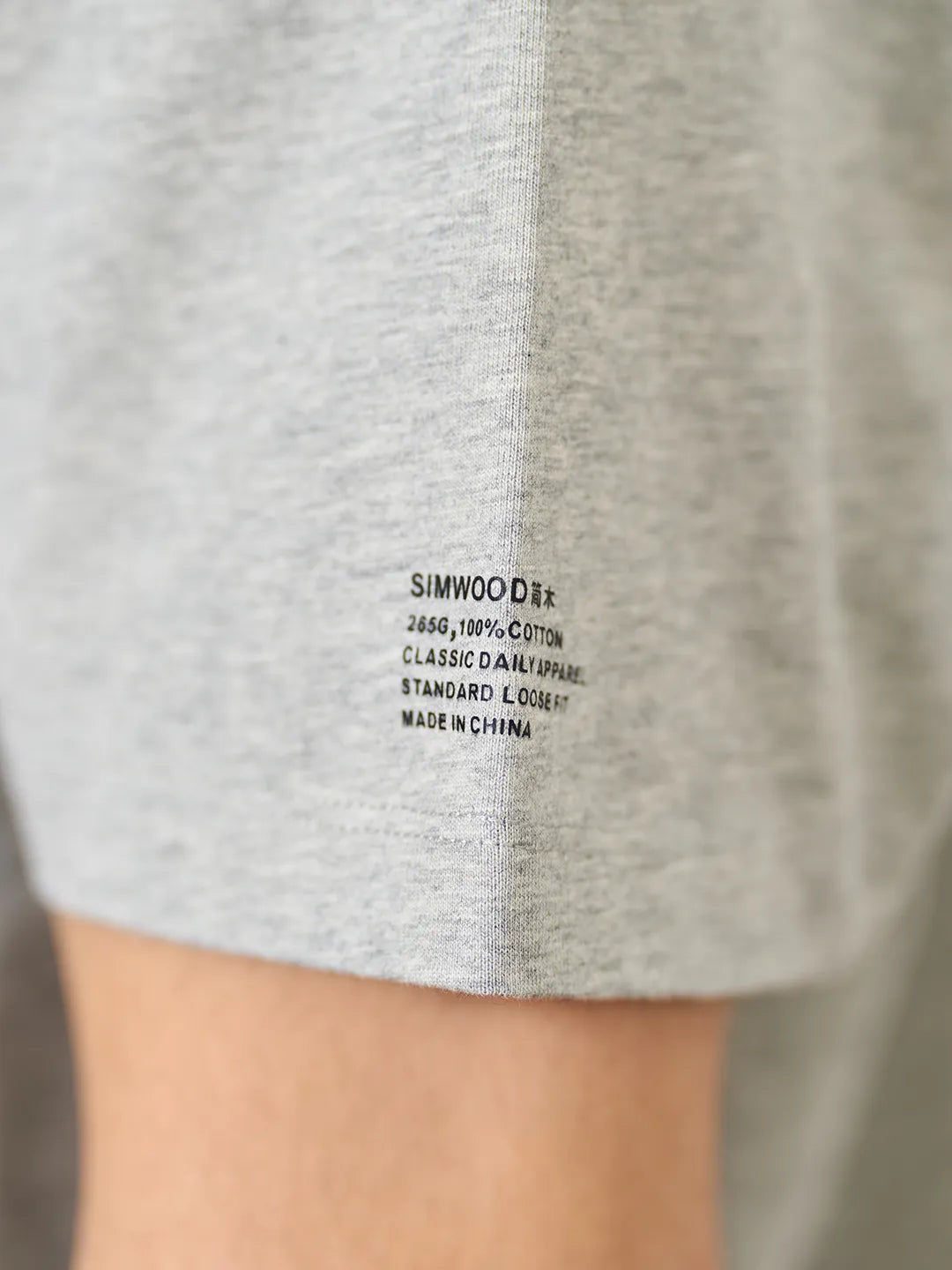 SIMWOOD 2023 estate nuovo 250g 100% cotone tessuto t-shirt uomo di alta qualità tinta unita manica a goccia magliette larghe Oversize top