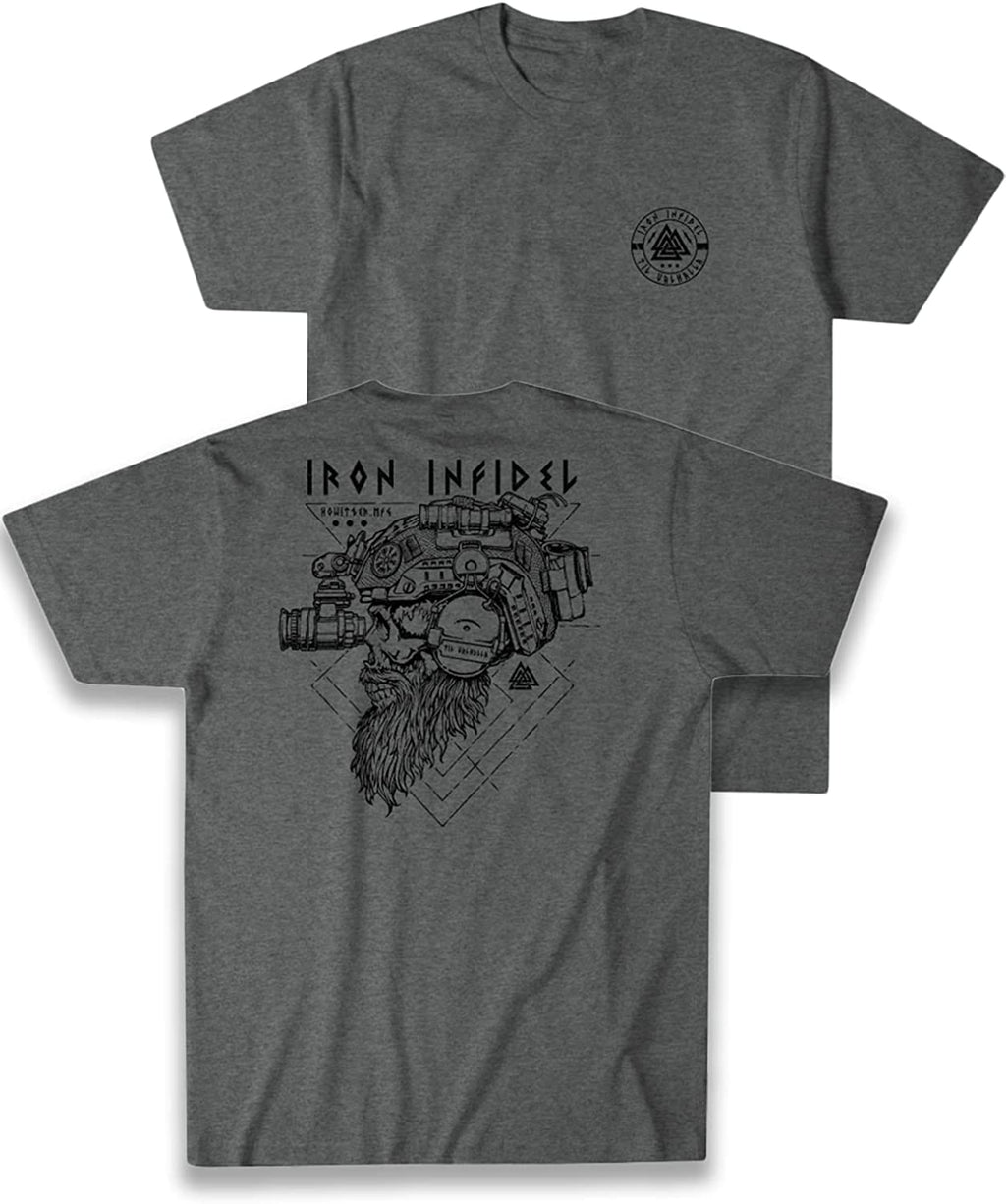 Til Valhalla Shirt American Beard Warrior Tactical Skull T Shirt New