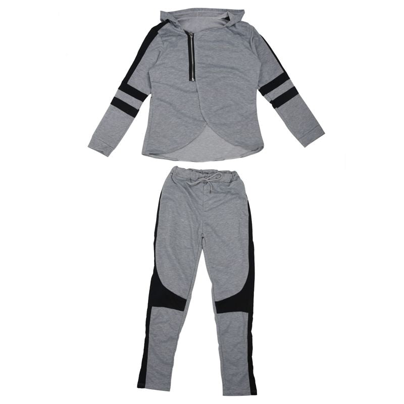 Women's New Spring Autumn Tracksuit 2 Piece Set Clothing Patchwork Simple Long Sleeve Slim Fit Sweatshirts Ladies Hoodies Spor