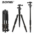 ZOMEI lightweight Portable Q666 Professional Travel Camera Tripod Monopod aluminum Ball Head compact for digital SLR DSLR camera