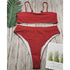 Sexy conjunto de biquíni de cintura alta maiô popular terno de natação biquini duas peças sólida alta qualidade roupa de banho feminina moda beachwear