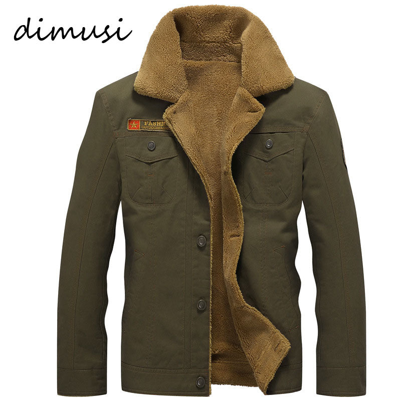 DIMUSI Winter Bomber Jacket Men Air Force Pilot MA1 Jacket Warm Male fur collar Army Jacket tactical Mens Jacket Size 5XL,PA061
