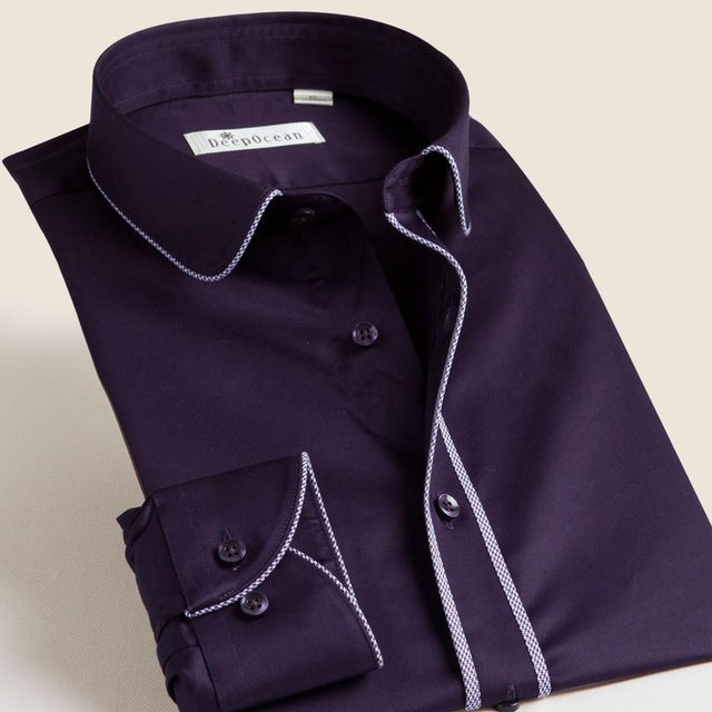 DeepoceanTuxedo Shirt Styles 2017 Camisa Social Masculina 100%  Cotton Brand Shirt White chemise homme French slim Fit Shirts