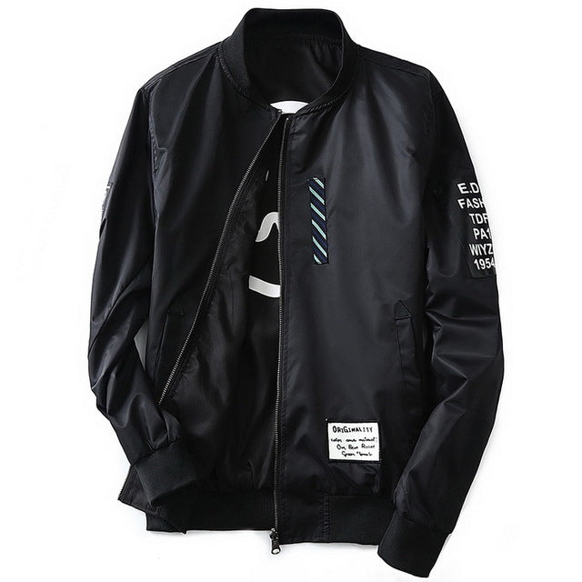 Grandwish Bomber Jacket Men Pilot with Patches Green Both Side Wear Thin Pilot Bomber Jacket Men Wind Breaker Jacket Men,DA113