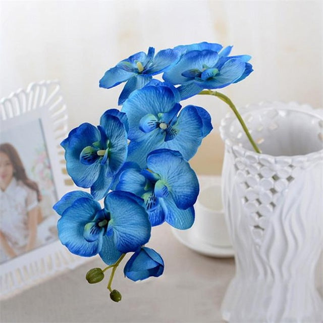 Fashion Orchid Artificial Flowers DIY Artificial Butterfly Orchid Silk Flower Bouquet Phalaenopsis Wedding Home Decoration