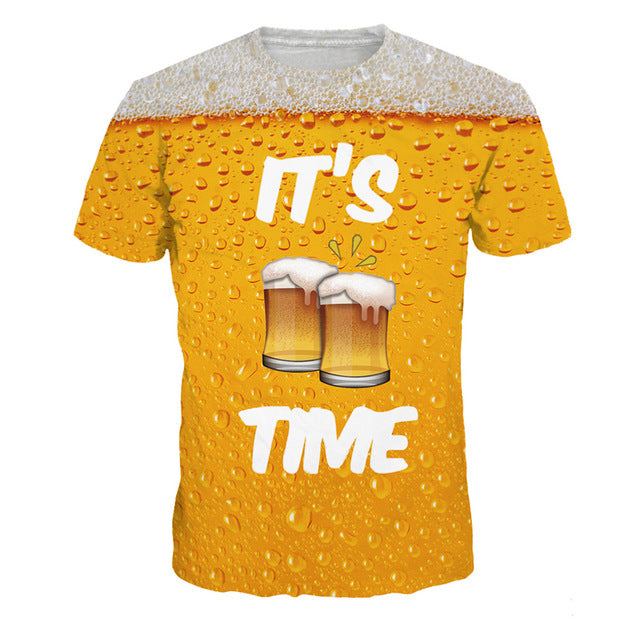 Alisister cerveja impressão t camisa é hora carta feminino masculino engraçado novidade camiseta de manga curta topos unissex roupa dropship