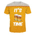Alisister cerveja impressão t camisa é hora carta feminino masculino engraçado novidade camiseta de manga curta topos unissex roupa dropship