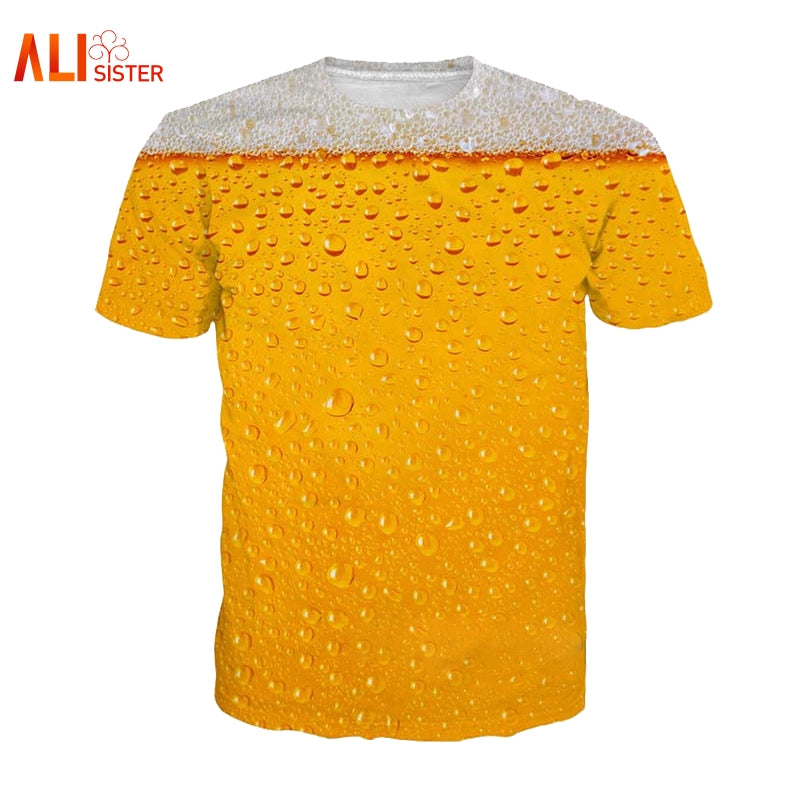 Alisister cerveja impressão t camisa é hora carta feminino masculino engraçado novidade camiseta de manga curta topos unissex roupa dropship
