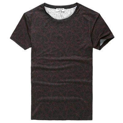 New men summer vintage short sleeve o-neck printed floral t-shirt men brand cotton t-shirts men fashion 2018 tops Men's Clothing