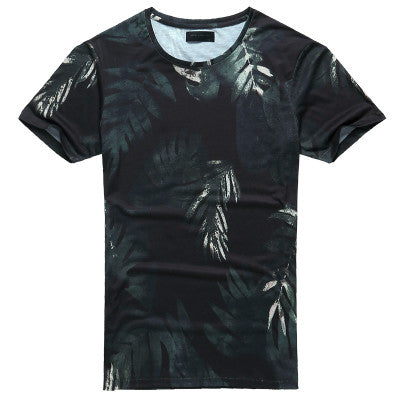 New men summer vintage short sleeve o-neck printed floral t-shirt men brand cotton t-shirts men fashion 2018 tops Men's Clothing