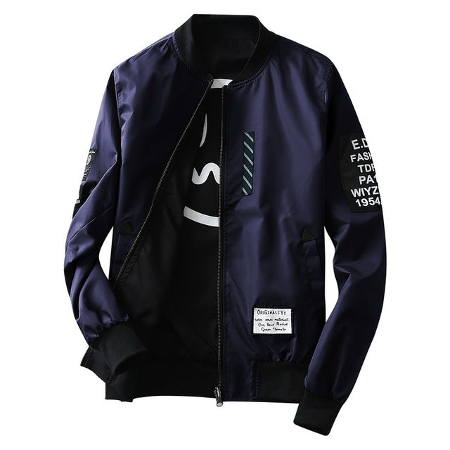 Grandwish Bomber Jacket Men Pilot with Patches Green Both Side Wear Thin Pilot Bomber Jacket Men Wind Breaker Jacket Men,DA113