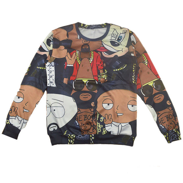 PLstar Cosmos men women harajuku hoody Bugs Bunny/Pokemon/Teddy Bear print 3d sweatshirt hoodies outdoors S-5XL Drop Shipping