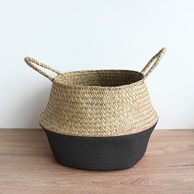 Cesta de armazenamento de palha - vaso de flores