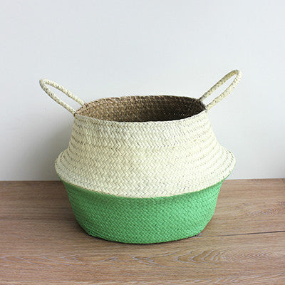 Cesta de armazenamento de palha - vaso de flores