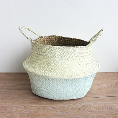 Cesta de armazenamento de palha - vaso de flores