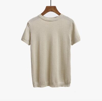 NIJIUDING 2017 Summer Knitted T Shirt Top Tees Short Sleeve Solid O-neck T-Shirts Fashion Slim Knitwear T-shirt Dropshipping