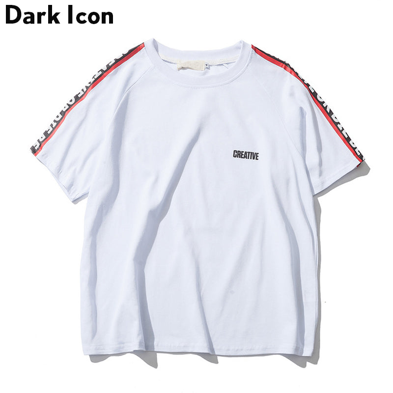 Seja criativo ou morra na manga oversized fora do ombro dos homens camiseta manga curta 2017 verão streetwear hip hop tshirts roupas masculinas