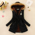 Aonibeier parkas mulheres casacos moda outono quente inverno jaquetas gola de pele longo parka plus size hoodies algodão outwear
