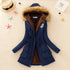 Aonibeier parkas mulheres casacos moda outono quente inverno jaquetas gola de pele longo parka plus size hoodies algodão outwear