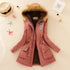 Aonibeier parkas mulheres casacos moda outono quente inverno jaquetas gola de pele longo parka plus size hoodies algodão outwear