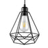 Industrial Vintage Diamond Cage Pendant Light Sconce Hanging Droplight Lamp E27 Socket AC 85-240V (no bulb included)