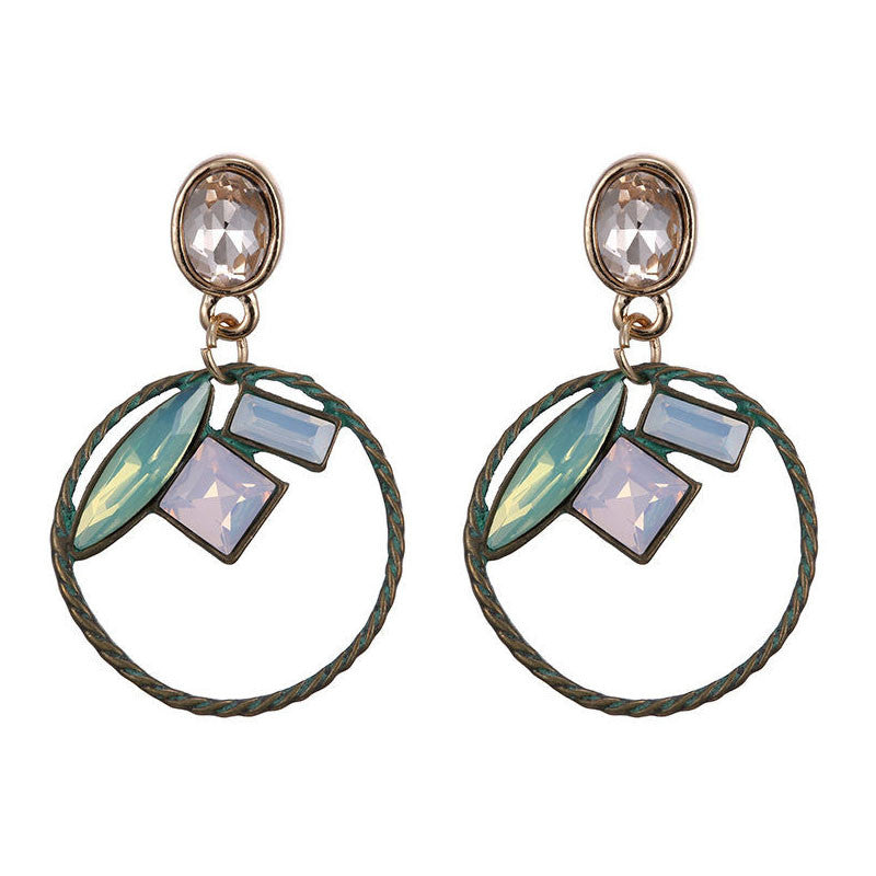 Brincos vintage ocos redondos pendentes