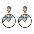 Vintage Hollow Round Dangle Drop Statement Earrings