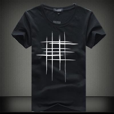 Swenearo 2018 simples design criativo linha cruz impressão algodão t camisas masculinas nova chegada estilo verão manga curta camiseta masculina