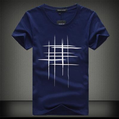 SWENEARO 2018 Simple creative design line cross Print cotton T Shirts Men's New Arrival Summer Style Short Sleeve Men t-shirt