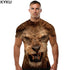 Kyku marca 3d camiseta animal leão camisa 3d t camisa dos homens engraçado t camisas roupas dos homens casual de fitness teetop tigre tshirt