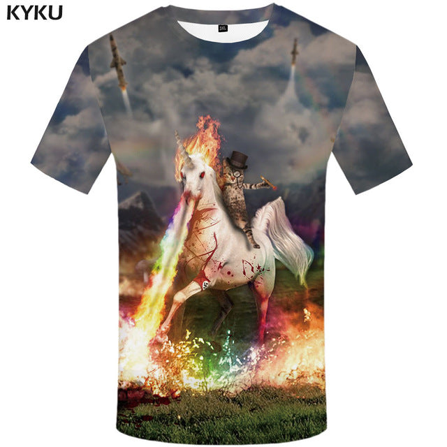 KYKU Brand 3d T-shirt Animal Lion Shirt Camiseta 3d T Shirt Men Funny T Shirts Mens Clothing Casual Fitness TeeTop Tiger Tshirt