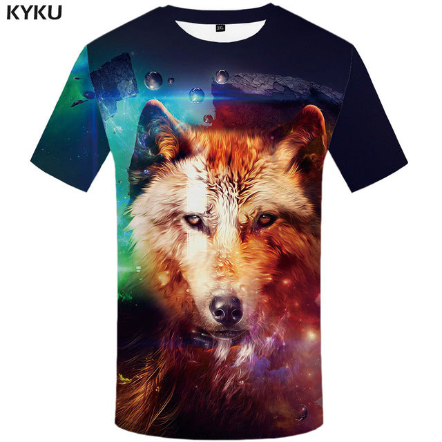 Kyku marca 3d camiseta animal leão camisa 3d t camisa dos homens engraçado t camisas roupas dos homens casual de fitness teetop tigre tshirt